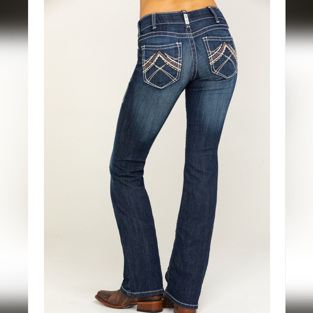 Ariat woman's real denim low rise boot cut riding jeans